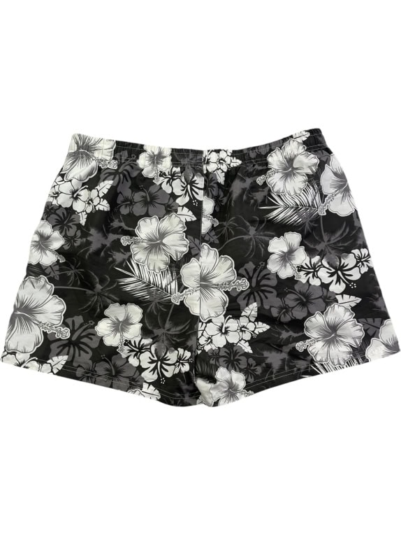 BEST COMPANY SWIM SHORTS FLORAL PRINT BLACK / WHITE UNISEX XXL