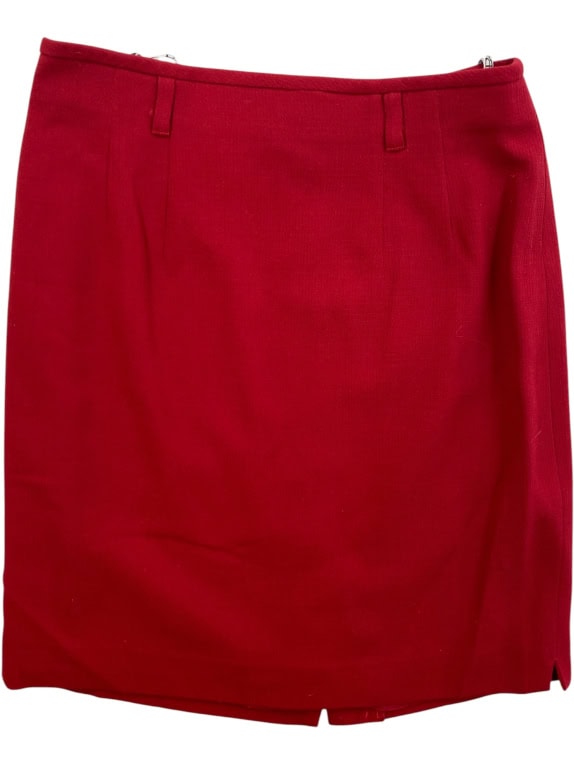 BETTY BARCLAY WOOL BLEND MIDI SKIRT RED WOMEN'S M