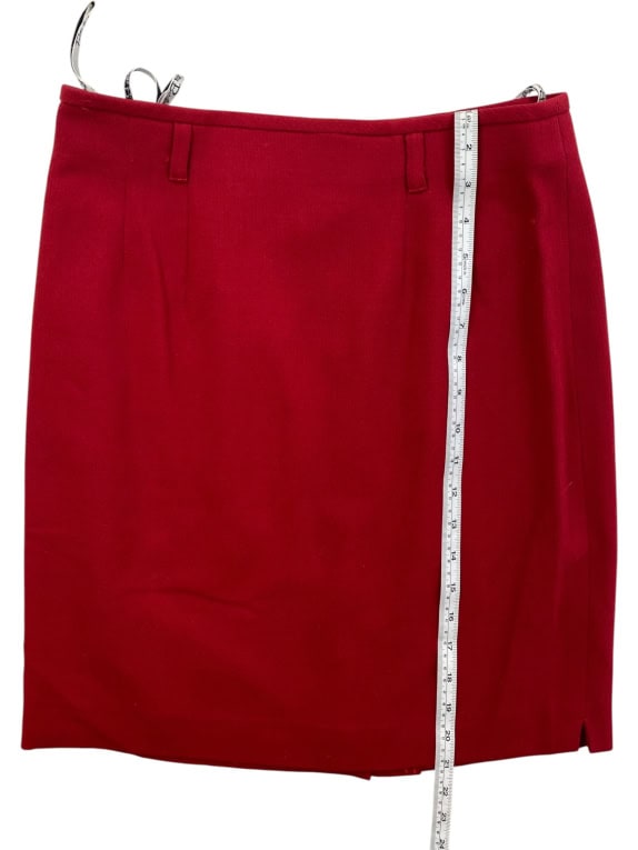 BETTY BARCLAY WOOL BLEND MIDI SKIRT RED WOMEN'S M