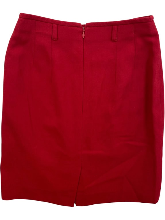 BETTY BARCLAY WOOL BLEND MIDI SKIRT RED WOMEN'S M
