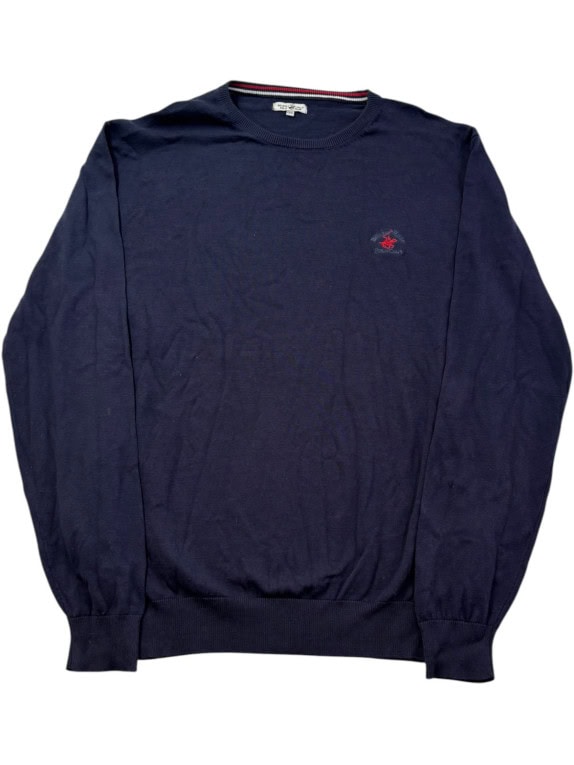 BEVERLY HILLS POLO CLUB ΠΛΕΚΤΟ ΠΟΥΛΟΒΕΡ ΚΛΑΣΙΚΟ NAVY ΑΝΤΡΙΚΟ PRE OWNED XL