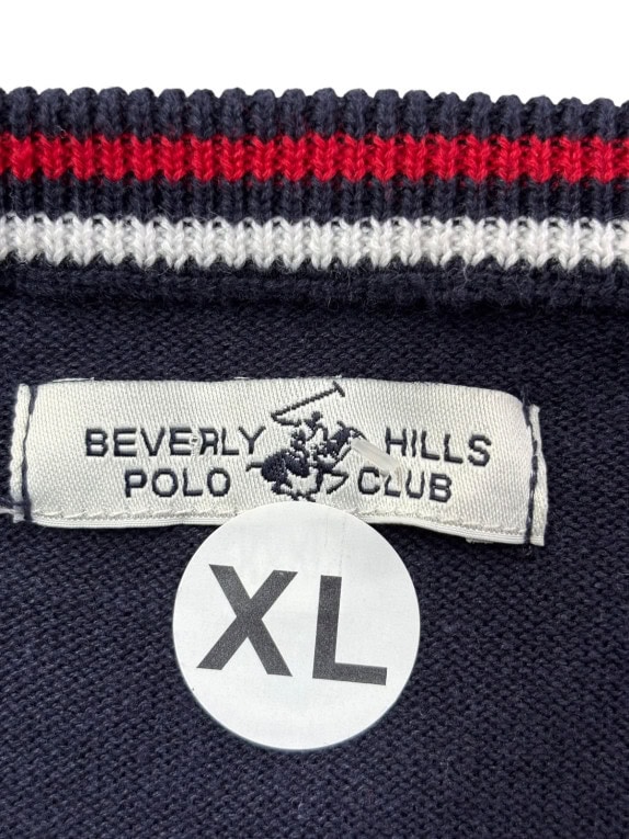 BEVERLY HILLS POLO CLUB ΠΛΕΚΤΟ ΠΟΥΛΟΒΕΡ ΚΛΑΣΙΚΟ NAVY ΑΝΤΡΙΚΟ PRE OWNED XL