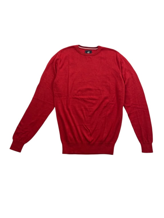 BEVERLY HILLS POLO CLUB Πλεκτό Sweater Vintage Logo Κόκκινο Ανδρικό M