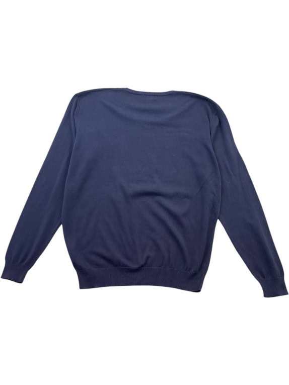 BEVERLY HILLS POLO CLUB MAGLIONE SCOLLO A V MINIMAL NAVY UOMO PRE OWNED L