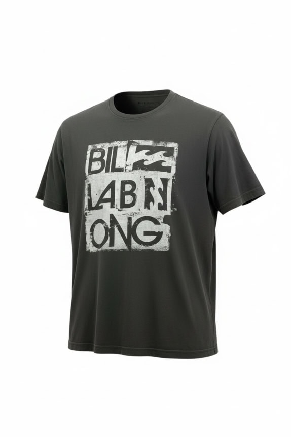 BILLABONG T-SHIRT CASUAL BIG LOGO GRIGIO UOMO XXL