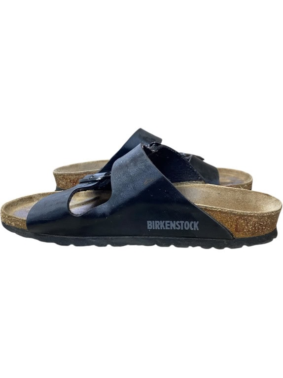 Birkenstock Arizona Μαύρα Δερμάτινα Σανδάλια Διπλό Λουράκι Unisex EU 36