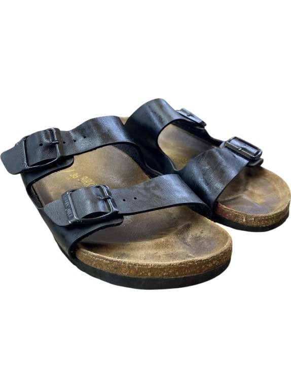 Birkenstock Arizona Μαύρα Δερμάτινα Σανδάλια Διπλό Λουράκι Unisex EU 36
