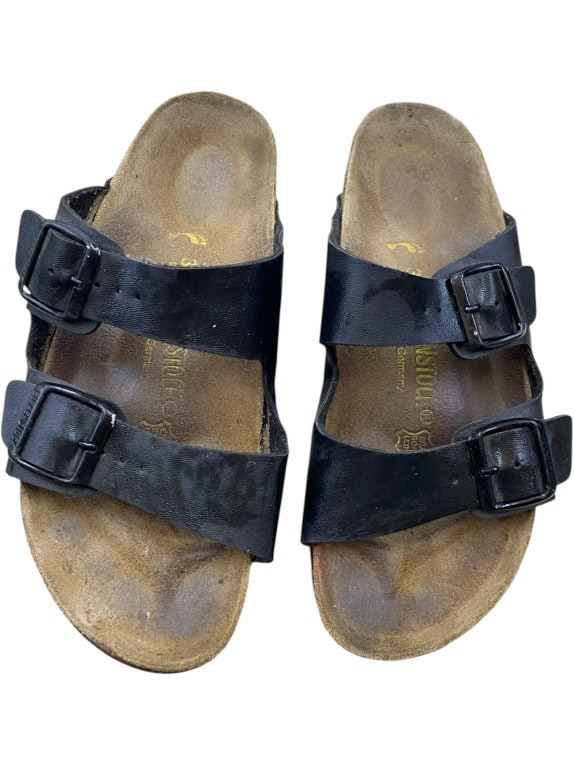 Birkenstock Arizona Μαύρα Δερμάτινα Σανδάλια Διπλό Λουράκι Unisex EU 36