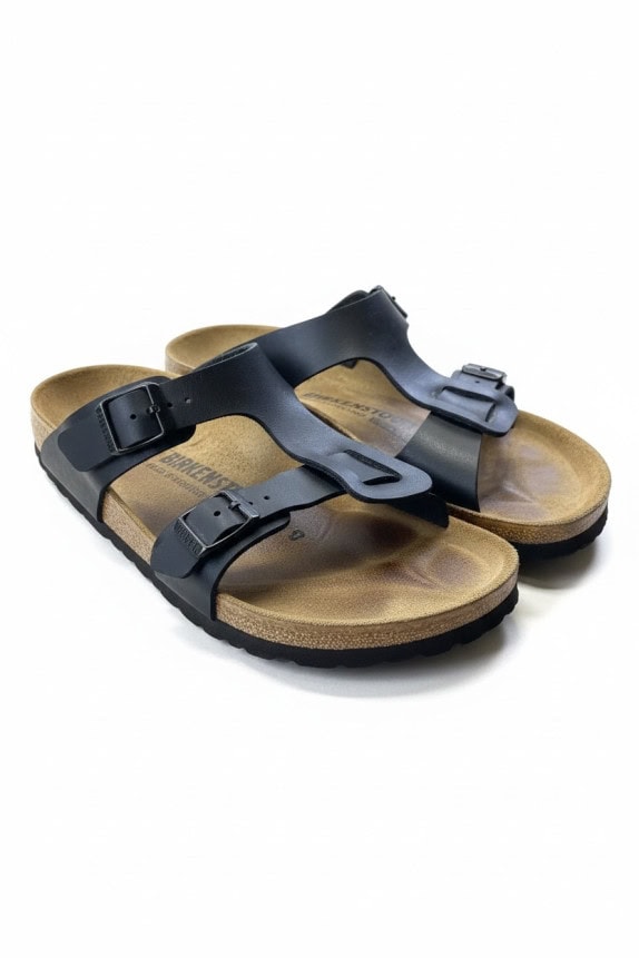 BIRKENSTOCK Σανδάλια Δερμάτινα Casual Με Λογότυπο Μαύρο Unisex 39