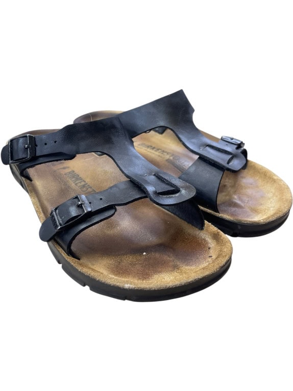 BIRKENSTOCK Σανδάλια Δερμάτινα Casual Με Λογότυπο Μαύρο Unisex 39