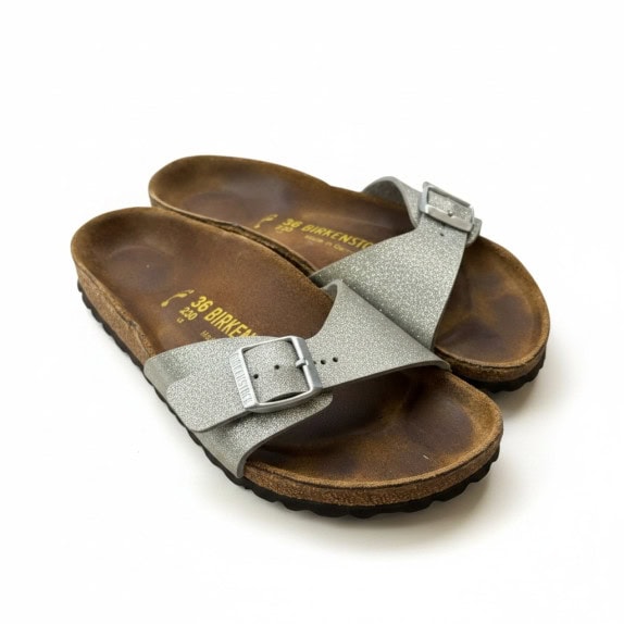 BIRKENSTOCK SANDALI CLASSICI ARGENTO DONNA PRE OWNED EU 36