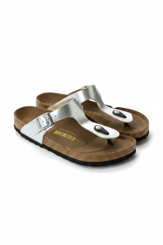 BIRKENSTOCK SANDALS MINIMAL SILVER UNISEX PRE OWNED EU 39