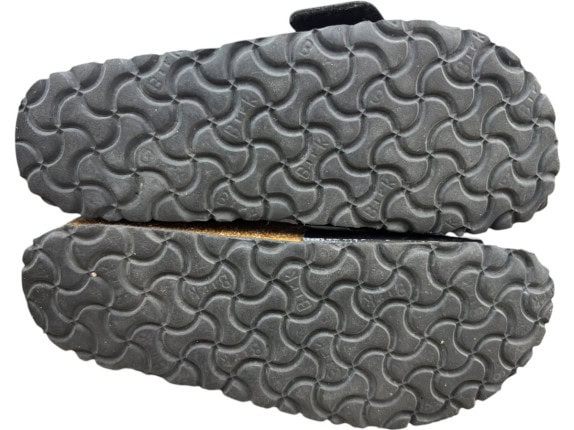 BIRKENSTOCK SLIDE SANDALS MINIMAL BLACK WOMENS PRE OWNED