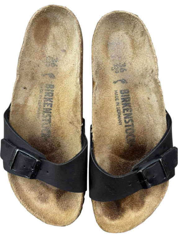BIRKENSTOCK SANDALS MINIMAL BLACK UNISEX PRE OWNED EU 36