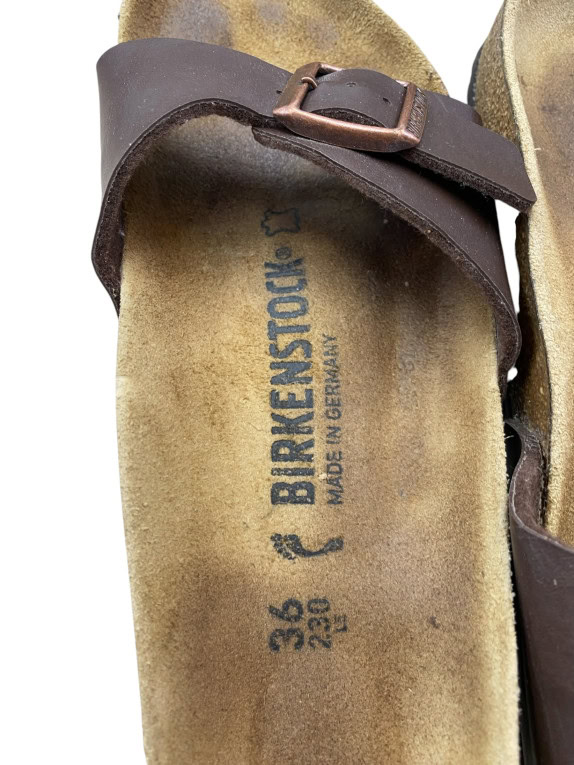 Birkenstock Σανδάλια Slide Classic Buckle Δερμάτινα Καφέ Unisex EU 36
