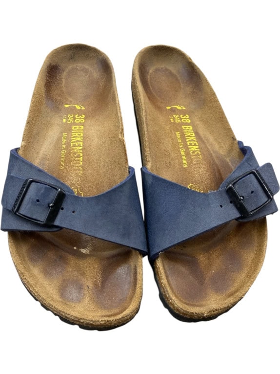 Birkenstock Σανδάλια Slide Classic Buckle Δερμάτινα Μπλε Unisex EU 38