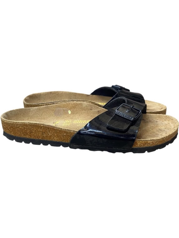 Birkenstock Σανδάλια Slide Classic Buckle Patent Δερμάτινα Μαύρο Unisex EU 36