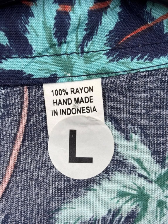 BLUE HARBOUR HAWAIIAN SHIRT TROPICAL NAVY ΑΝΤΡΙΚΟ PRE OWNED L