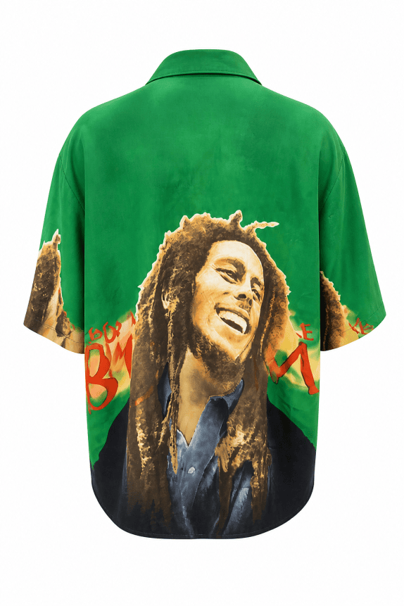 Y2K BOB MARLEY GRAPHIC SHIRT GREEN ΑΝΤΡΙΚΟ PRE OWNED XL