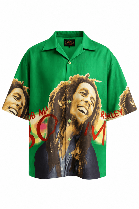 Y2K BOB MARLEY GRAPHIC SHIRT GREEN ΑΝΤΡΙΚΟ PRE OWNED XL