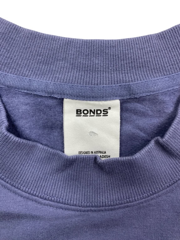 BONDS Φούτερ Crewneck Casual Logo Μωβ Ανδρικό L