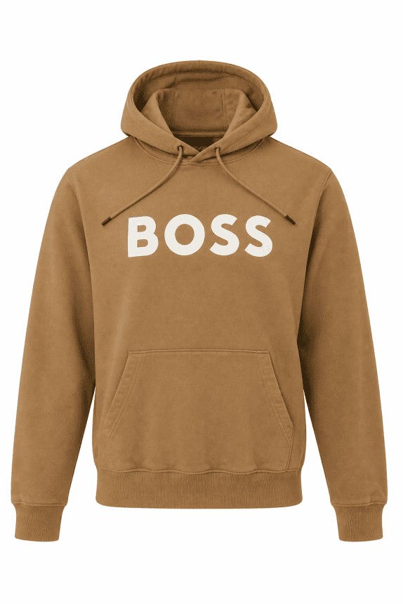 BOSS FELPA CON CAPPUCCIO STREETWEAR MARRONE UOMO PRE OWNED S