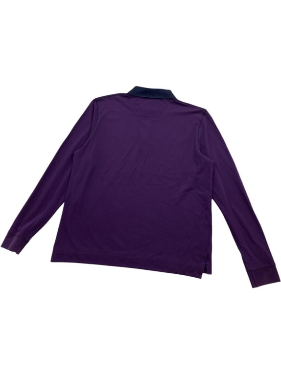 BOSS HUGO BOSS LONG SLEEVE POLO SHIRT REGULAR FIT PIMA COTTON PURPLE MALE XL