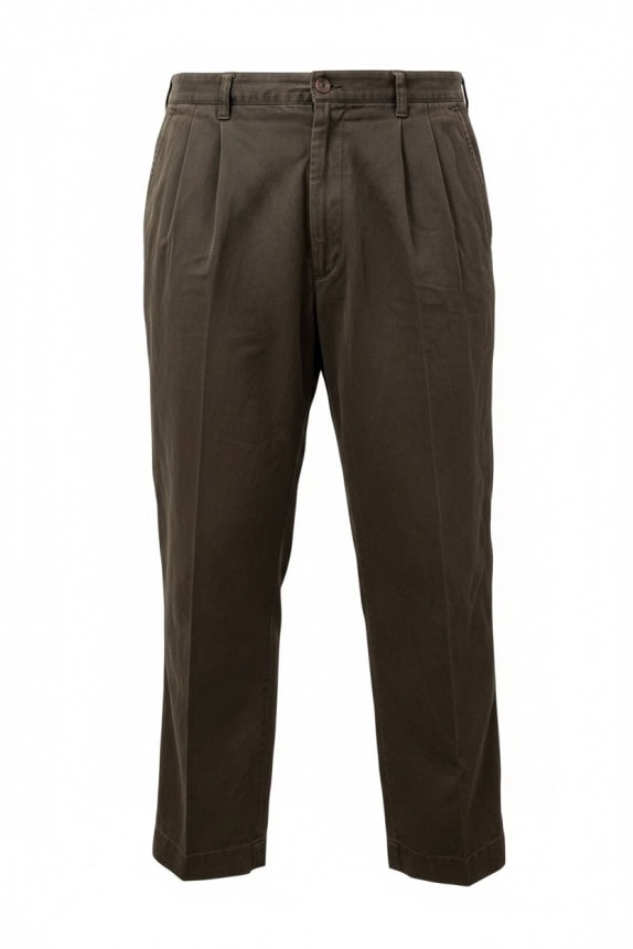 BOSS HUGO BOSS PANTALONI CON PINCES CLASSIC OLIVE UOMO PRE OWNED XL