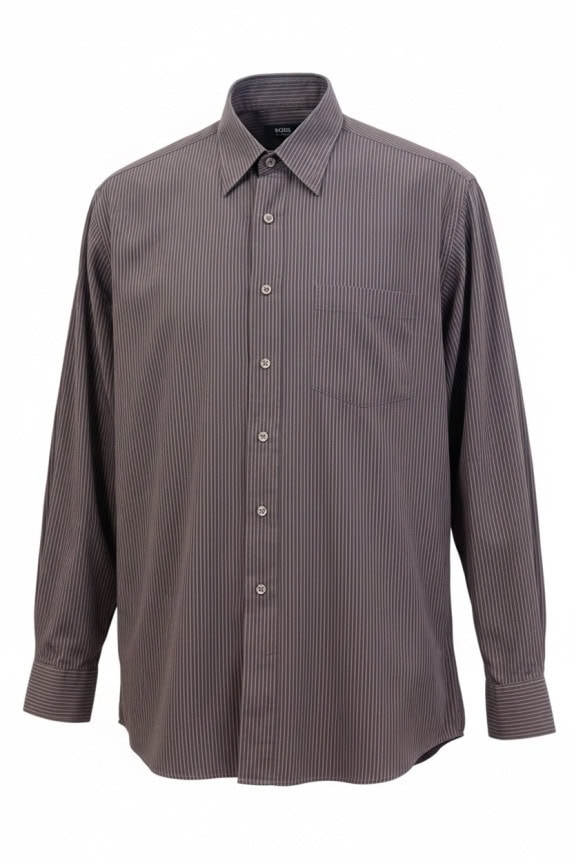 BOSS HUGO BOSS ΠΟΥΚΑΜΙΣΟ CLASSIC ΡΙΓΕ ΑΝΘΡΑΚΙ ΑΝΤΡΙΚΟ PRE OWNED XL