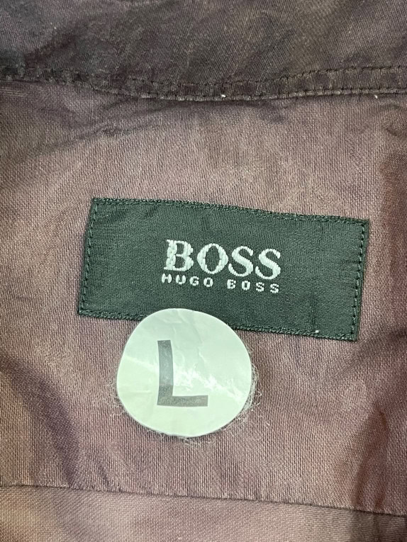 BOSS HUGO BOSS SHIRT MINIMAL BURGUNDY MENS PRE OWNED L