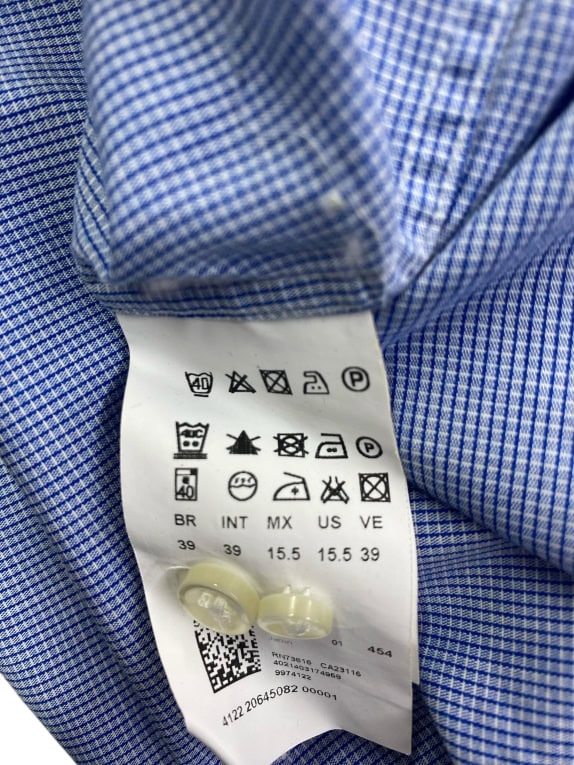 BOSS HUGO BOSS ΠΟΥΚΑΜΙΣΟ SLIM FIT ΜΙΚΡΟΚΑΡΟ ΜΠΛΕ ΑΝΔΡΙΚΟ L