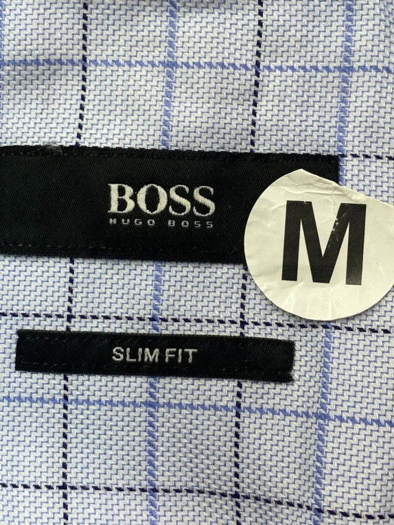 BOSS ΠΟΥΚΑΜΙΣΟ CLASSIC ΑΝΟΙΧΤΟ ΜΠΛΕ ΚΑΡΟ ΑΝΤΡΙΚΟ PRE OWNED M