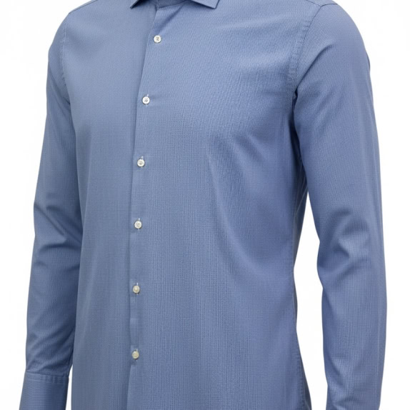 BOSS CAMICIA MINIMAL BLU UOMO PRE-OWNED