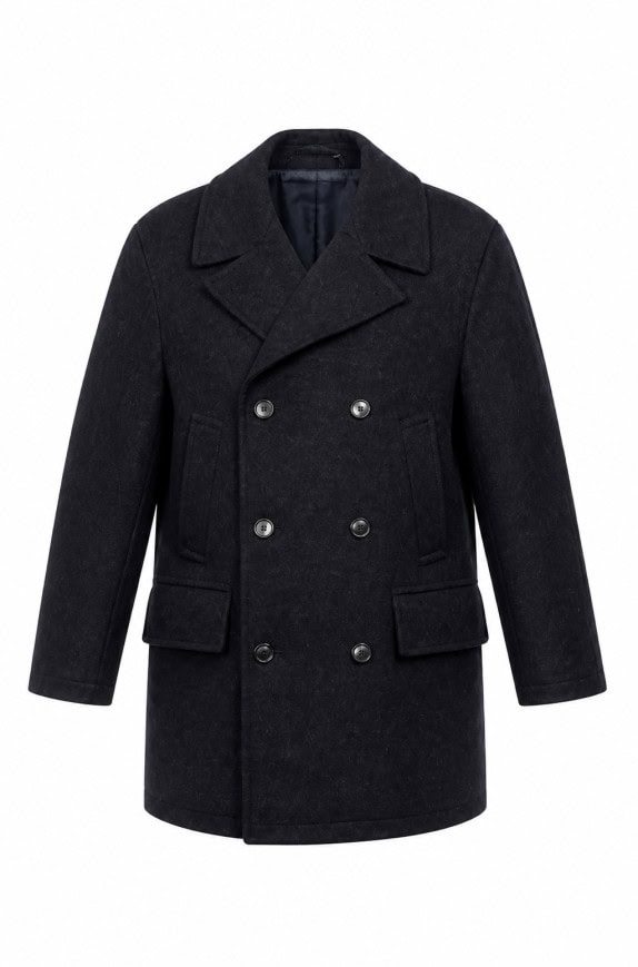 VINTAGE CAPPOTTO CLASSICO NERO UOMO PRE OWNED L 90S