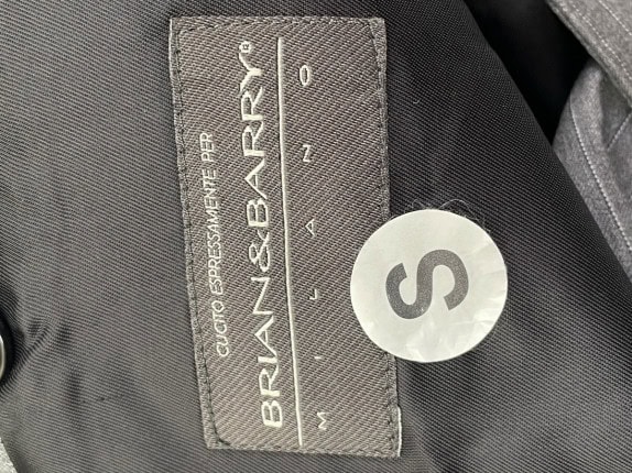 90s BRIAN BARRY COMPLETO MINIMAL GRIGIO UOMO PRE OWNED S