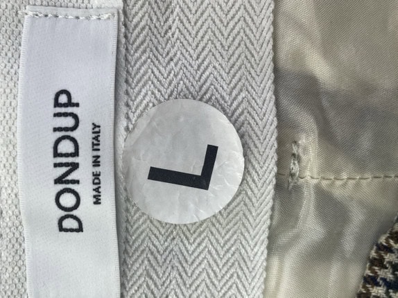 DONDUP TROUSERS CHECKED BEIGE MENS PRE OWNED L