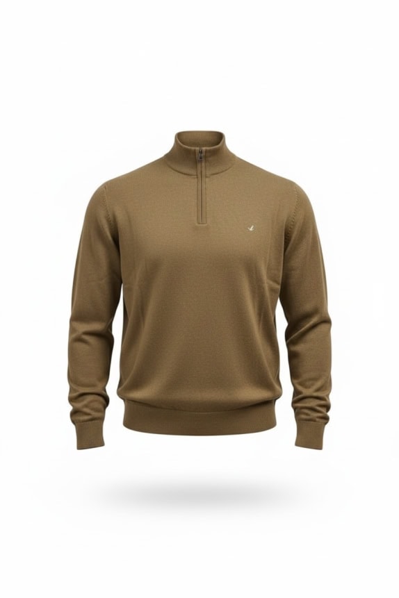 Brooksfield Torino Maglia Half-Zip Camel da Uomo 3XL