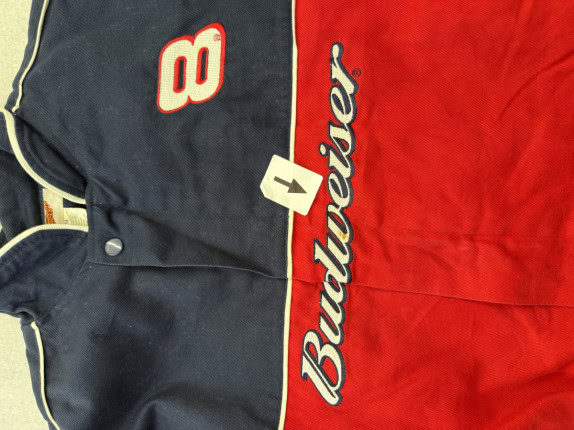BUDWEISER RACING JACKET VINTAGE NAVY RED MEN PRE OWNED M
