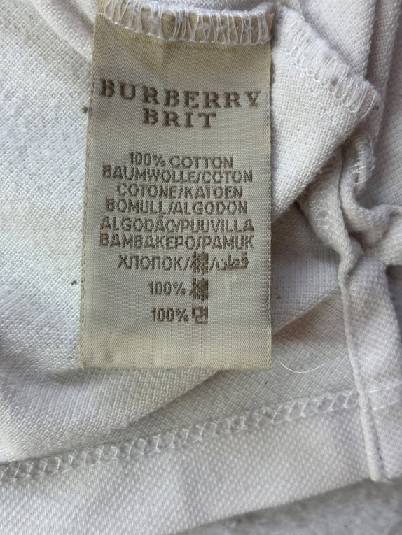 BURBERRY BRIT POLO MINIMAL GRIGIO CHIARO DONNA PRE OWNED M