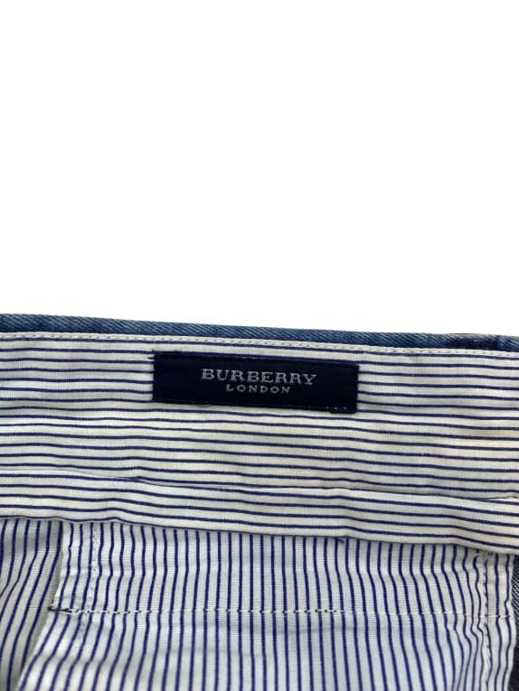Burberry London Παντελόνι Chino Τζιν Ύφασμα με Πιέτες Μπλε Ανδρικό XXXL