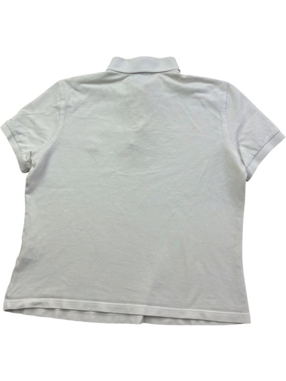 BURBERRY LONDON POLO SHIRT MINIMAL OFF WHITE WOMENS PRE OWNED XS