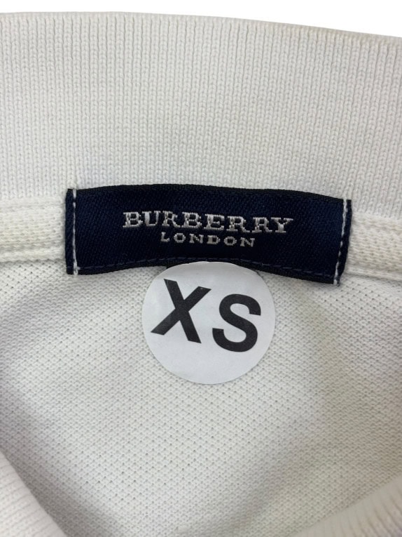 BURBERRY LONDON POLO SHIRT MINIMAL OFF WHITE WOMENS PRE OWNED XS