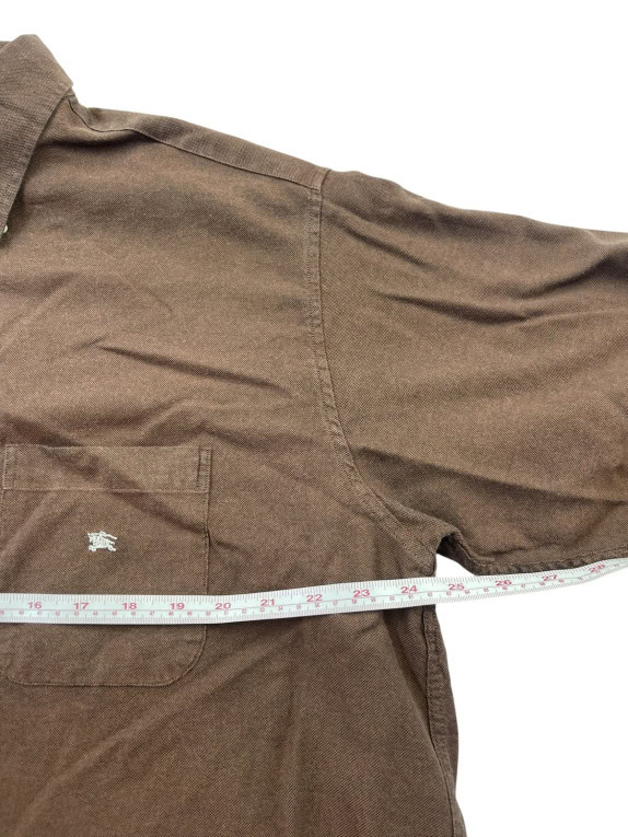 BURBERRY LONDON SHIRT CLASSIC BROWN MENS PRE OWNED XL