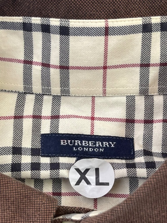 BURBERRY LONDON SHIRT CLASSIC BROWN MENS PRE OWNED XL