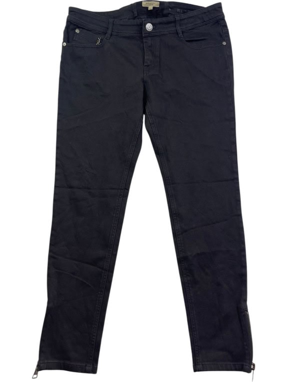 BURBERRY LONDON JEANS MINIMAL BLACK WOMENS PRE OWNED L