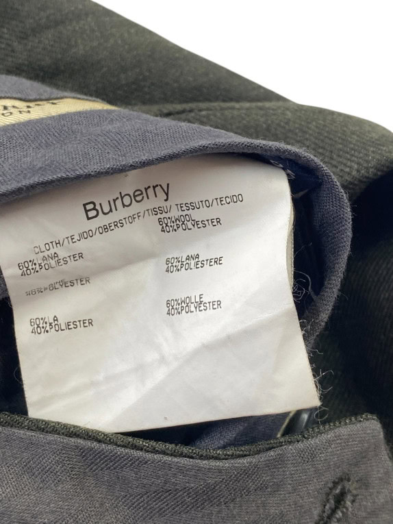 BURBERRY LONDON ΥΦΑΣΜΑΤΙΝΟ ΠΑΝΤΕΛΟΝΙ ΚΛΑΣΙΚΟ OLIVE ΑΝΤΡΙΚΟ PRE OWNED L
