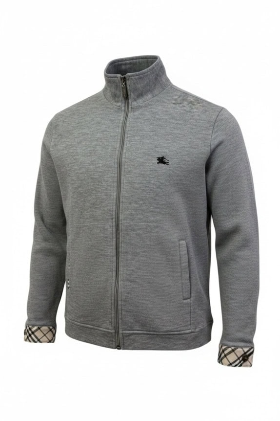 BURBERRY LONDON ZIP JACKET CLASSIC GREY WOMEN PRE OWNED S