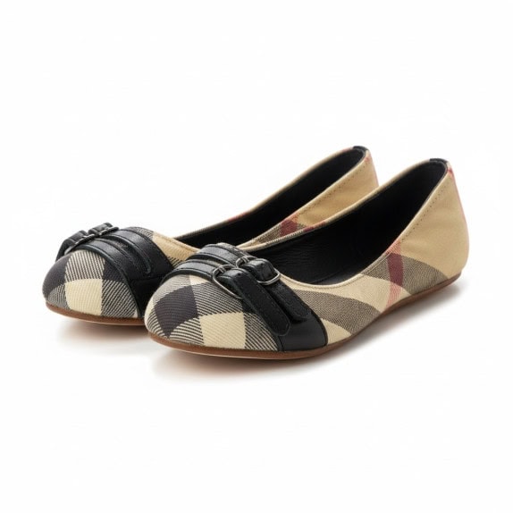 BURBERRY ΜΠΑΛΑΡΙΝΕΣ NOVA CHECK BUCKLE ΛΕΠΤΟΜΕΡΕΙΑ ΚΑΦΕ ΓΥΝΑΙΚΕΙΟ 28