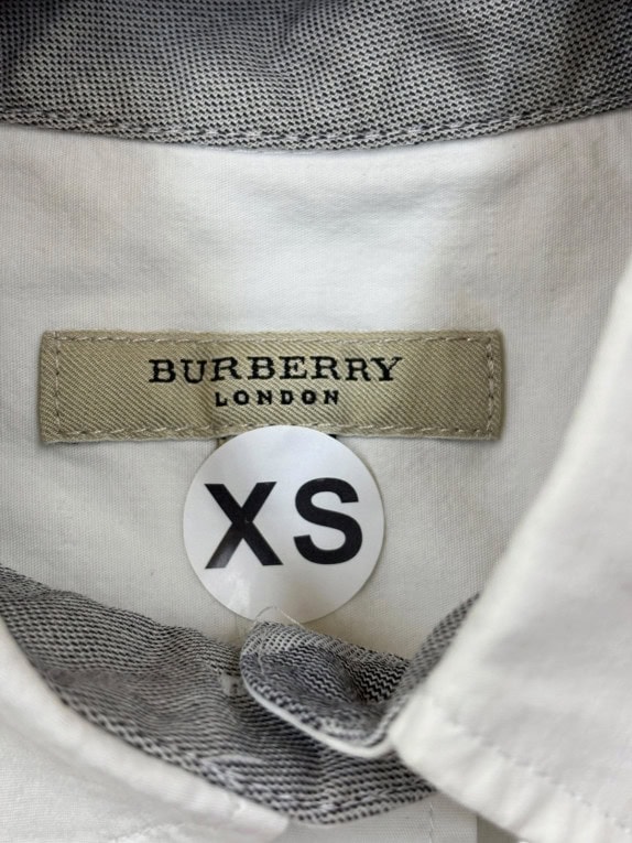 BURBERRY SHIRT MINIMAL OFF WHITE WOMENS PRE OWNED XS