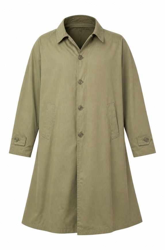TRENCH COAT 90S  MINIMAL KHAKI MEN PRE OWNED XXL